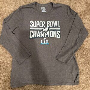 Philadelphia Eagles Super Bowl Champions LII (52) Gray Long Sleeve Shirt - XXL